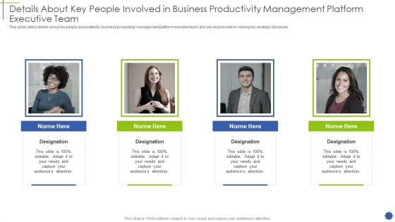 Details About Key People Involved In Business Productivity Management Platform Executive Team Ppt Gallery Graphics PDF