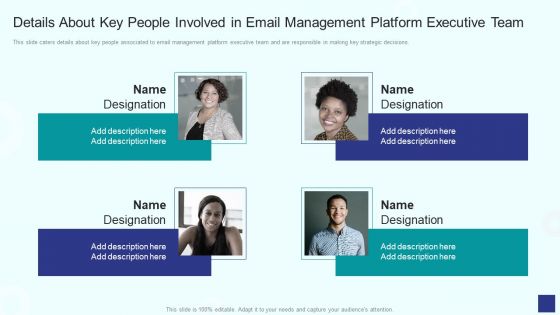 Details About Key People Involved In Email Management Platform Executive Team Summary PDF