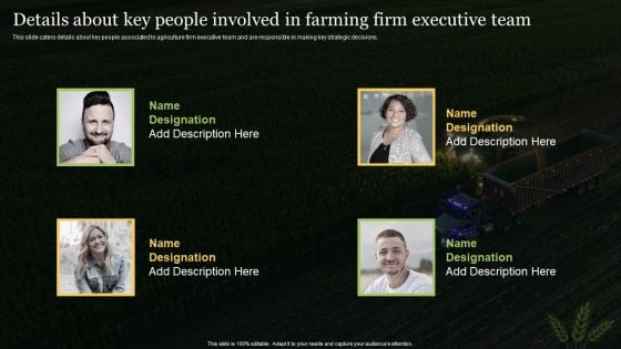 Details About Key People Involved In Farming Firm Executive Team Icons PDF