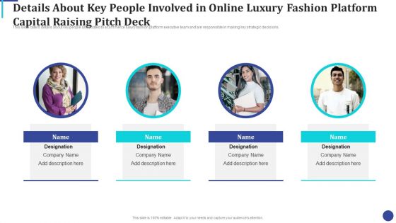 Details About Key People Involved In Online Luxury Fashion Platform Capital Raising Pitch Deck Professional PDF