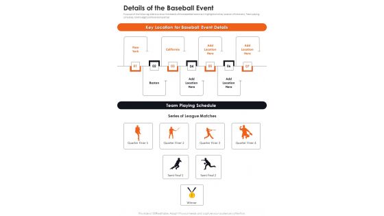 Details Of The Baseball Event One Pager Sample Example Document Details Of The Baseball Event One Pager Sample Example Document
