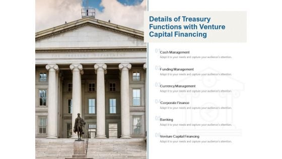 Details Of Treasury Functions With Venture Capital Financing Ppt PowerPoint Presentation Ideas Guidelines