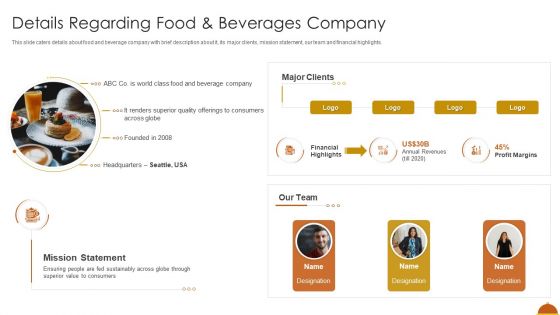 Details Regarding Food And Beverages Company Download PDF