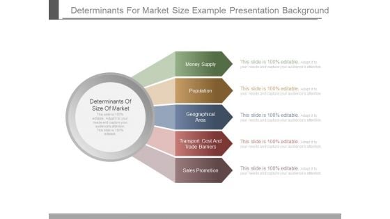 Determinants For Market Size Example Presentation Background