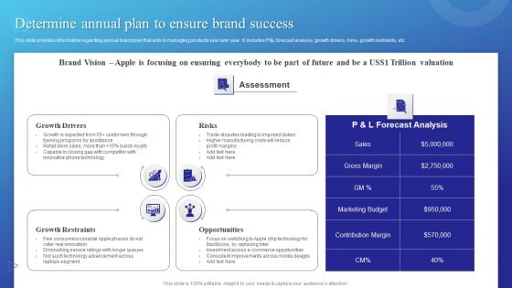 Determine Annual Plan To Ensure Brand Success Template PDF