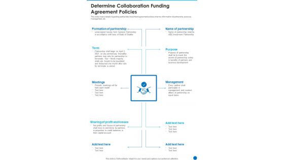 Determine Collaboration Funding Agreement Policies One Pager Sample Example Document Determine Collaboration Funding Agreement Policies One Pager Sample Example Document