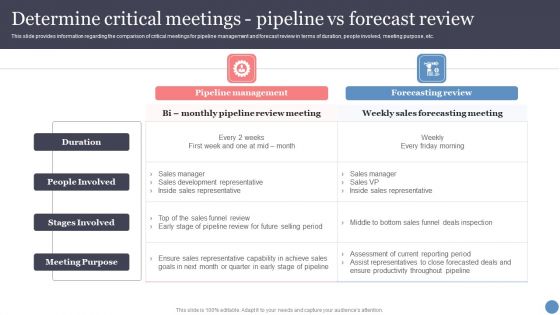 Determine Critical Meetings Pipeline Vs Forecast Review Pictures PDF