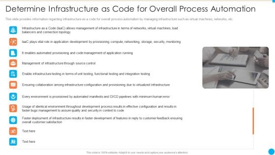 Determine Infrastructure As Code For Overall Process Automation IT Infrastructure By Executing Devops Approach Professional PDF