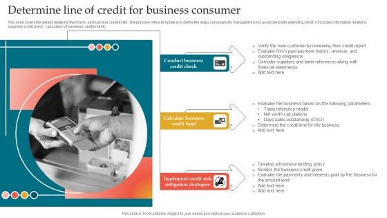 Determine Line Of Credit For Business Consumer Background PDF