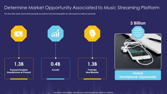 Determine Market Opportunity Associated To Music Streaming Platform Ppt Professional Graphics Design PDF