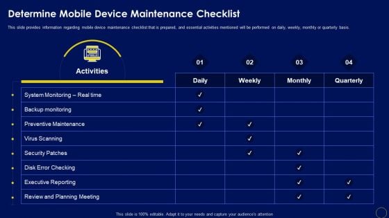 Determine Mobile Device Maintenance Checklist Business Mobile Device Security Management Professional PDF Determine Mobile Device Maintenance Checklist Business Mobile Device Security Management Professional PDF