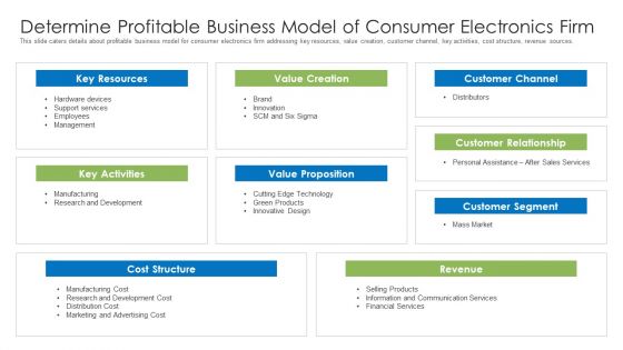 Determine Profitable Business Model Of Consumer Electronics Firm Brochure PDF