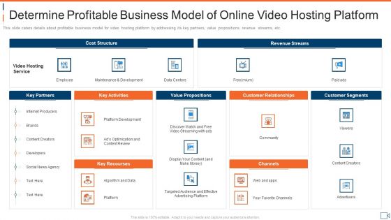 Determine Profitable Business Model Of Online Video Hosting Platform Ideas PDF