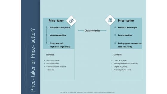 Determine Right Pricing Strategy New Product Price Taker Or Price Setter Sample PDF