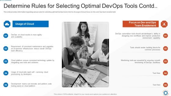 Determine Rules For Selecting Optimal Devops Tools Contd Brochure PDF