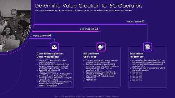 Determine Value Creation For 5G Operators 5G Network Architecture Instructions Portrait PDF