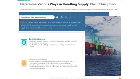 Determine Various Ways In Handling Supply Chain Disruption Demonstration PDF