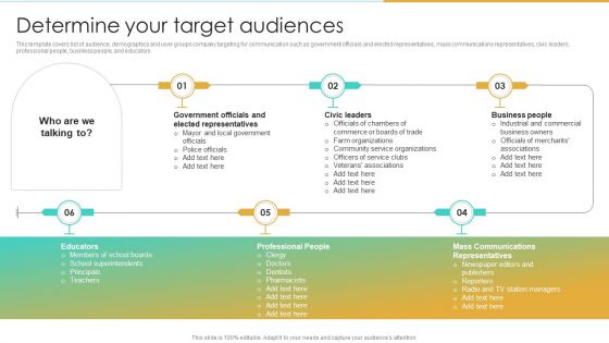 Determine Your Target Audiences Enterprise Communication Tactics Graphics PDF