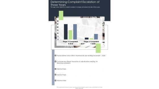 Determining Complaint Escalation Of Three Years One Pager Documents