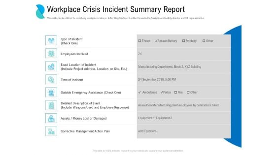 Determining Crisis Management BCP Workplace Crisis Incident Summary Report Rules PDF