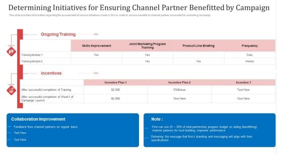 Determining Initiatives For Ensuring Channel Partner Benefitted By Campaign Ppt Gallery PDF