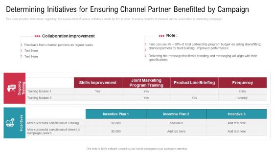 Determining Initiatives For Ensuring Channel Partner Benefitted By Campaign Sample PDF