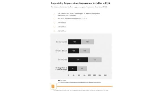 Determining Progress Of Our Engagement Activities In FY20 One Pager Documents