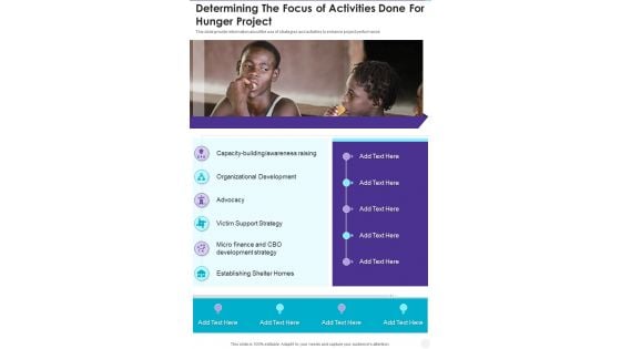 Determining The Focus Of Activities Done For Hunger Project One Pager Documents Determining The Focus Of Activities Done For Hunger Project One Pager Documents