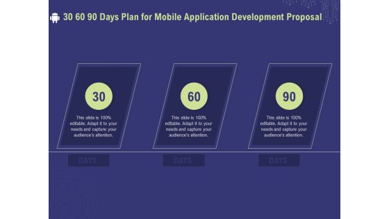 Develop Cellphone Apps 30 60 90 Days Plan For Mobile Application Development Proposal Diagrams PDF