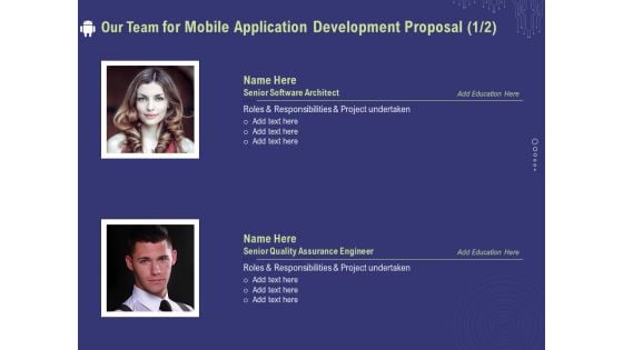 Develop Cellphone Apps Our Team For Mobile Application Development Proposal Quality Formats PDF