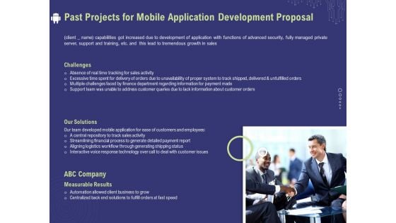 Develop Cellphone Apps Past Projects For Mobile Application Development Proposal Background PDF Develop Cellphone Apps Past Projects For Mobile Application Development Proposal Background PDF