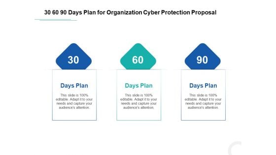 Develop Corporate Cyber Security Risk Mitigation 30 60 90 Days Plan For Organization Cyber Protection Proposal Mockup PDF