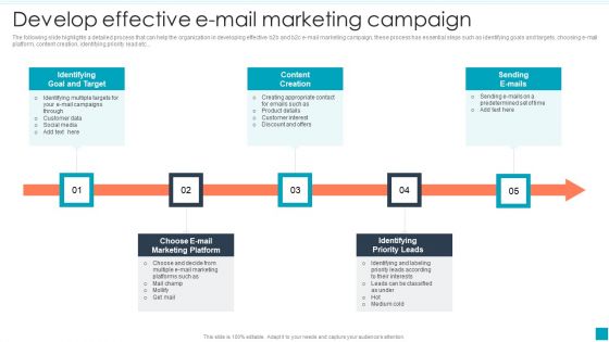 Develop Effective E Mail Marketing Campaign Efficient B2B And B2C Marketing Techniques For Organization Diagrams PDF