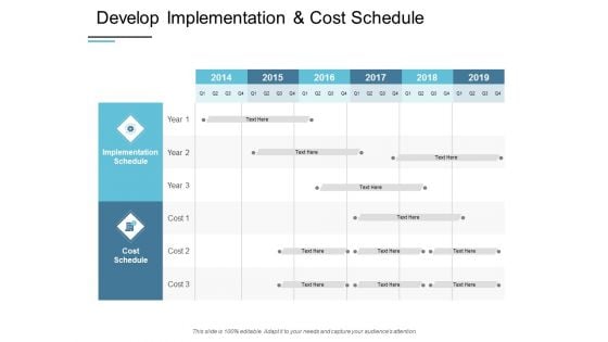 Develop Implementation And Cost Schedule Ppt PowerPoint Presentation Icon Graphics Tutorials