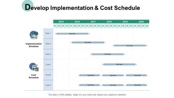 Develop Implementation And Cost Schedule Ppt PowerPoint Presentation Visuals