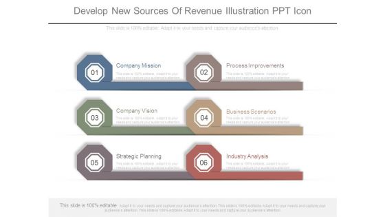 Develop New Sources Of Revenue Illustration Ppt Icon