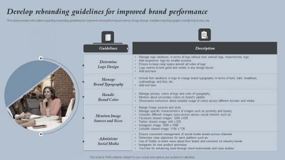 Develop Rebranding Guidelines For Improved Brand Performance Strategies For Rebranding Without Losing Sample PDF