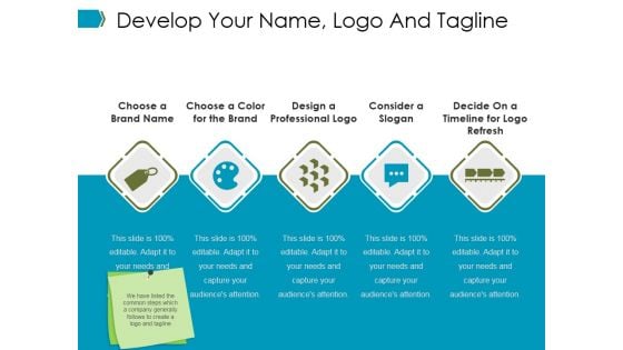 Develop Your Name Logo And Tagline Ppt PowerPoint Presentation File Files