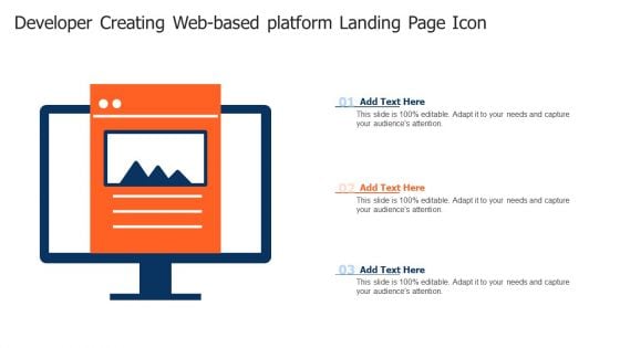 Developer Creating Web Based Platform Landing Page Icon Themes PDF