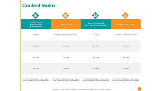 Developing A Strategic Marketing Plan Content Matrix Format Ppt File Themes PDF