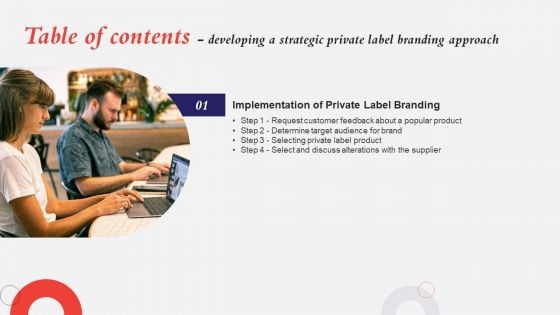 Developing A Strategic Private Label Branding Approach Table Of Contents Inspiration PDF