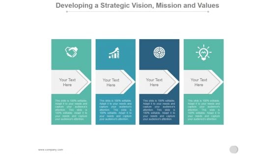 Developing A Strategic Vision Mission And Values Ppt PowerPoint Presentation Sample