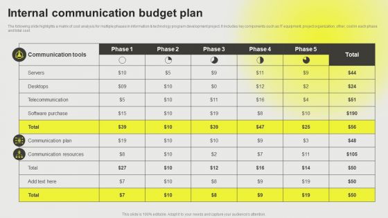 Developing A Successful Business Communication Plan Internal Communication Budget Plan Background PDF