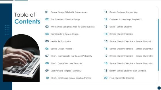 Developing An Effective Service Blueprint For The Company Table Of Contents Guidelines PDF