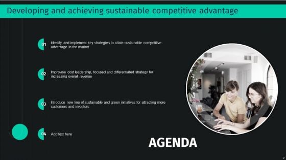 Developing And Achieving Sustainable Competitive Advantage Ppt PowerPoint Presentation Complete Deck With Slides