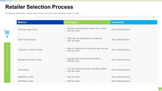 Developing And Controlling B2b Marketing Plan Retailer Selection Process Icons PDF