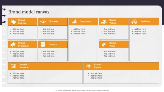 Developing Appealing Persona Brand Model Canvas Professional PDF