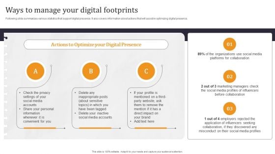 Developing Appealing Persona Ways To Manage Your Digital Footprints Mockup PDF Developing Appealing Persona Ways To Manage Your Digital Footprints Mockup PDF