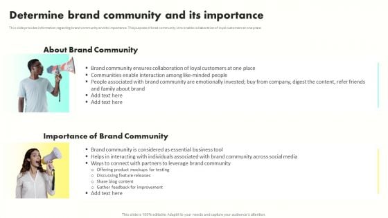 Developing Brand Awareness To Gain Customer Attention Determine Brand Community And Its Importance Guidelines PDF