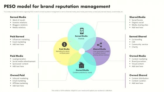 Developing Brand Awareness To Gain Customer Attention PESO Model For Brand Reputation Management Summary PDF